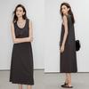 Demana Faux Two-Piece Knit Sleeveless Long Dress