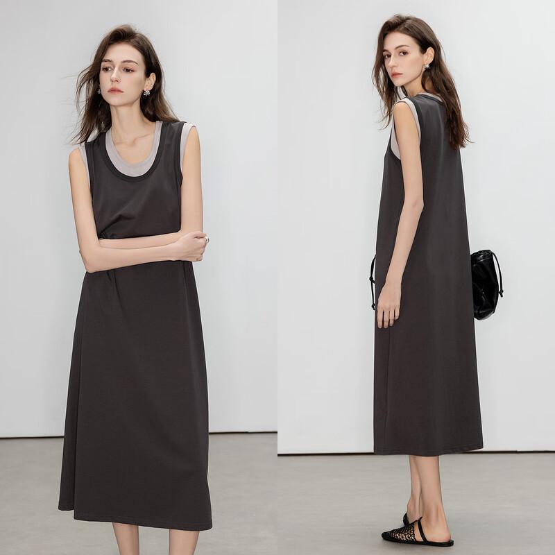 Demana Faux Two-Piece Knit Sleeveless Long Dress