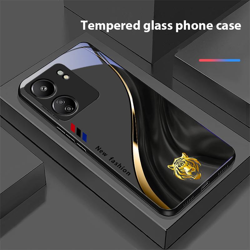 Starlight Zodiac For Xiaomi Redmi 13C Note13 12 Pro Plus 5G Note 9 13T Pro POCO X6 F5 F6 Black Tempered Glass Phone Case