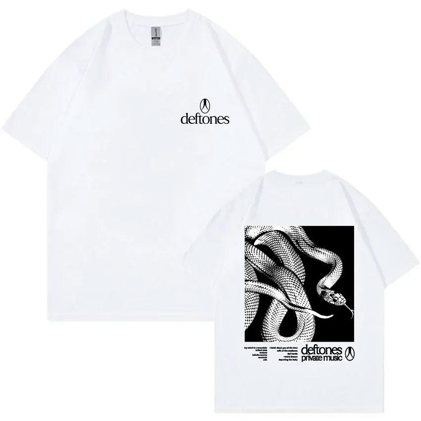 Rock Band Deftones Private Music Snake Graphic T Shirt Unisex Clothing Alternative Heavy Metal Oversized Short Sleeve Tshirt S