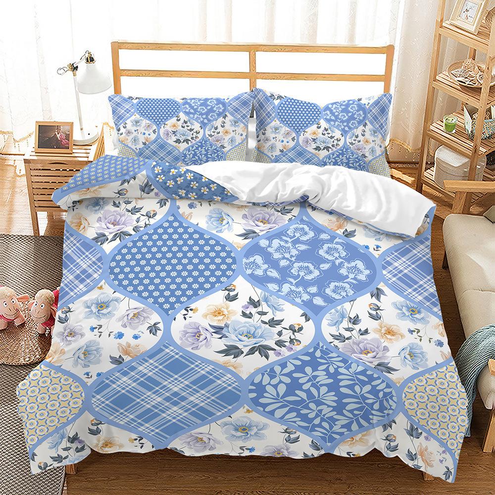 Heimtextil Bett Dreiteilig Blume Blume Digitaldruck Bettbezug