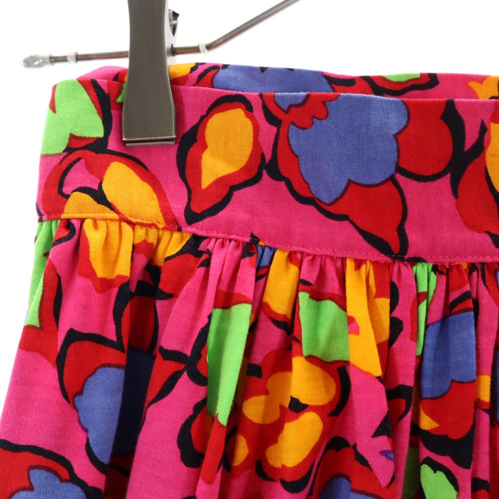 YVES SAINT LAURENT 90s Old Floral Mimole length Wrap skirt No. 9 pink Women Used