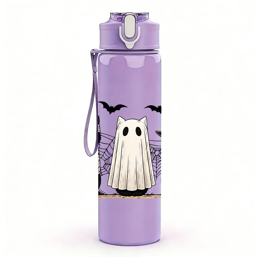1PC Three Ghost Wizard 750ml Color Plastic Sports Water Bottle Leakproof Flip Straw Lid Suitable for Sports Office Home Use