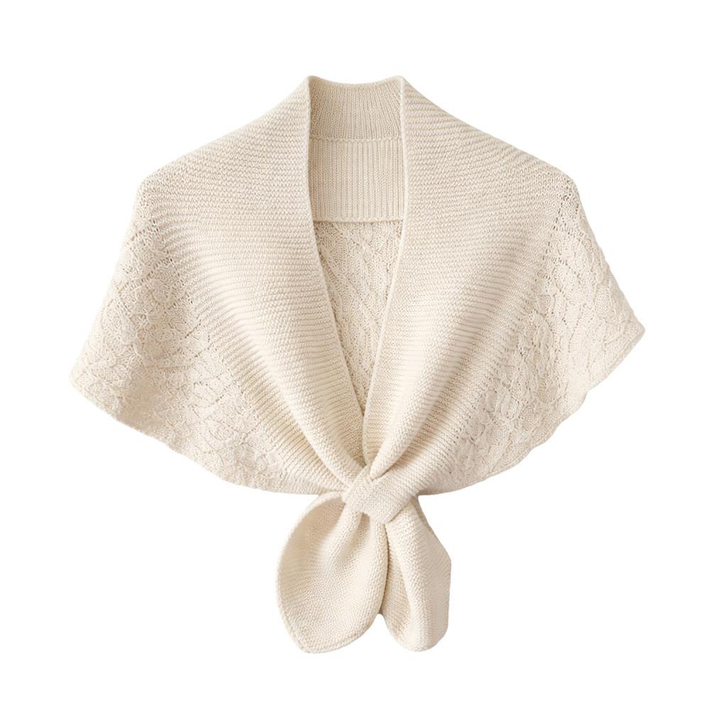 Knitted Cross Shawl Solid Color Fake Collar Cape Fashion Air-conditioning Outerwear  Summer
