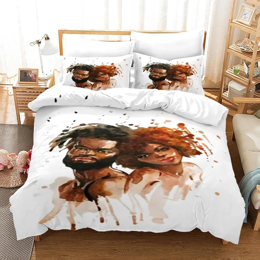 King Queen Lovers Bedding Set Single Twin Full Queen King Size Lover Oil Painting Bed Set Aldult Boys Bedroom Duvetcover 012