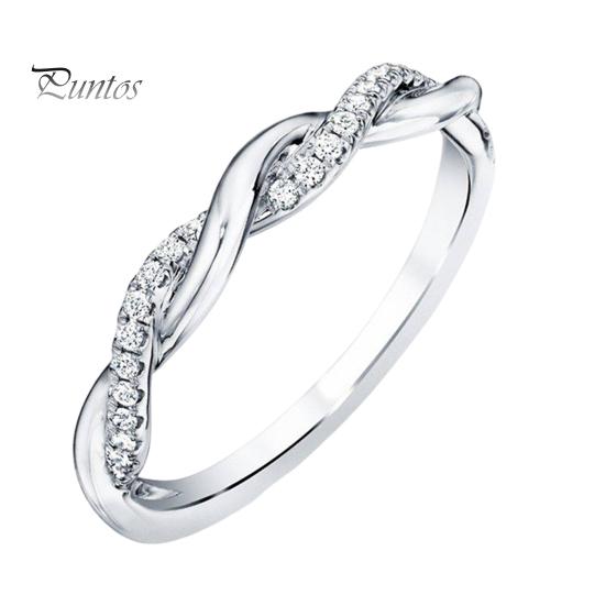 

Кольцо с витым кубическим цирконием для женщин, серебряное, составное, любовное, обручальное, свадебное, ювелирное украшение, аксессуар для нее US 6 белый