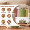 6/10KG Cereal Container 360° Rotating Food Storage Box Portable Grain Storage Dispenser  Household