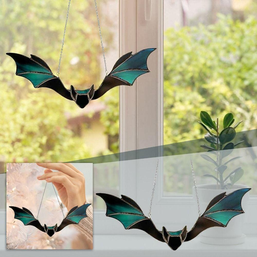 Bat Shaped Wall Hanging Bat Stained Gothic Bat Ornaments Funny Halloween Bat Pendant  Room