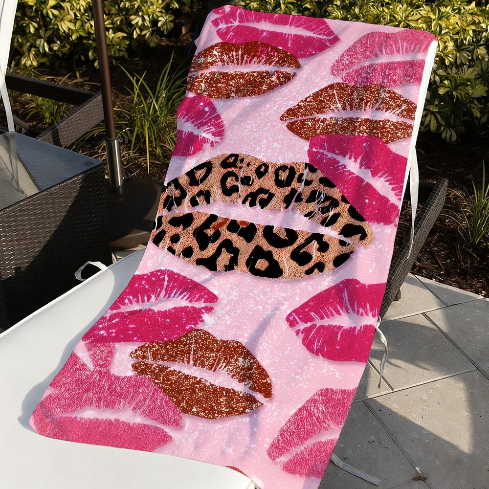 Y2K Fashion Pink Leopard Print Towel Soft Pool Gift For Travel Gym Shower Camping Quick Dry Sports Large Beach Towels