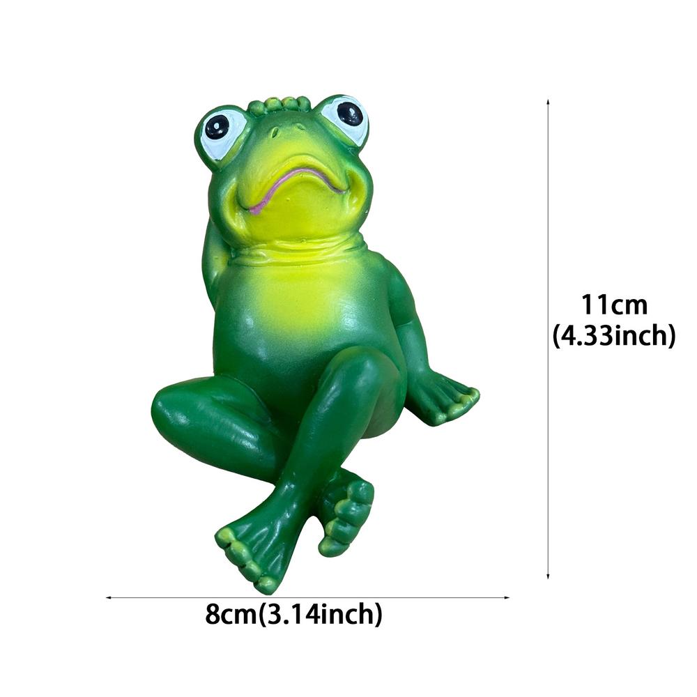 Frog Figurine Cute Home Decor Frog Garden Statue Small Resin Frog Ornament Home Desktop Decoration