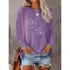 Fashionable and simple design with heart and butterfly motifs, round neck, long sleeves T Shirts for women in spring, summer, autumn, and winter
