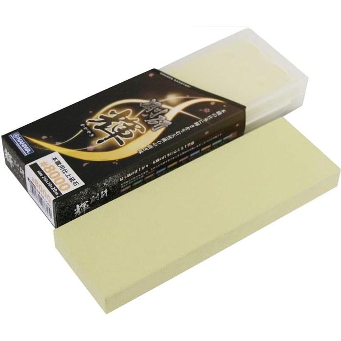 NANIWA Kenma Goken #8000 Whetstone with Grinding/Storage Base, 210x70x20mm, Beige, NK-2280