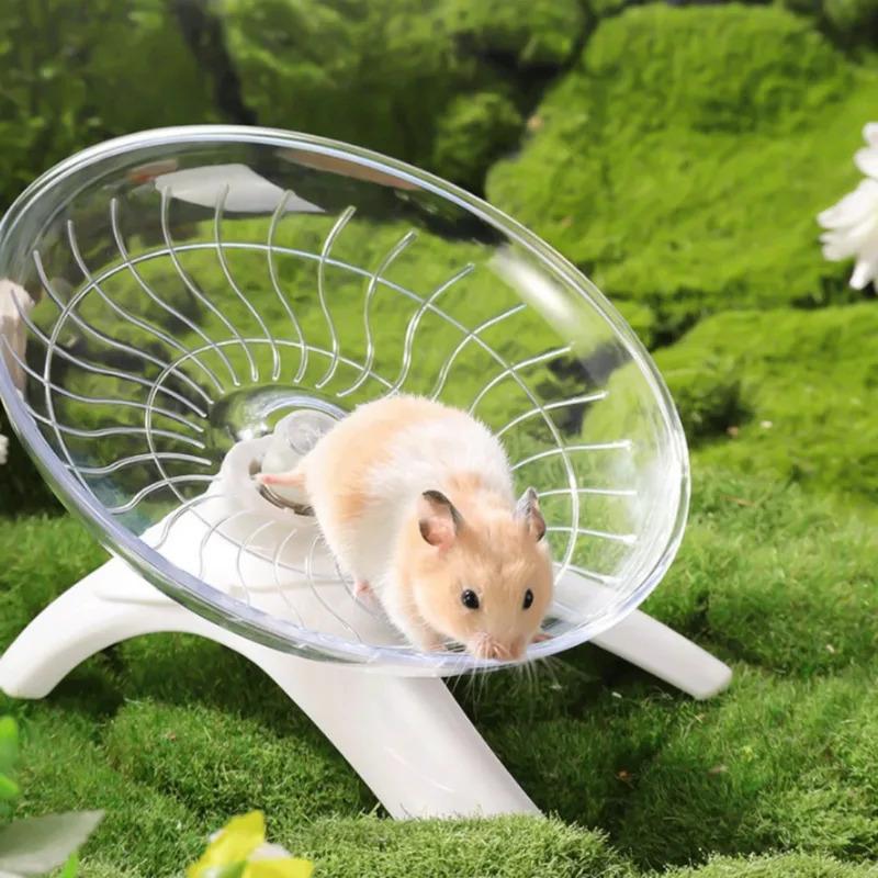 Hamster Running Disc Toy Sport Running Silent Transparent Small Pet Rotatory Jogging Wheel Wheel Toys Pet Hamster Cage Supplies