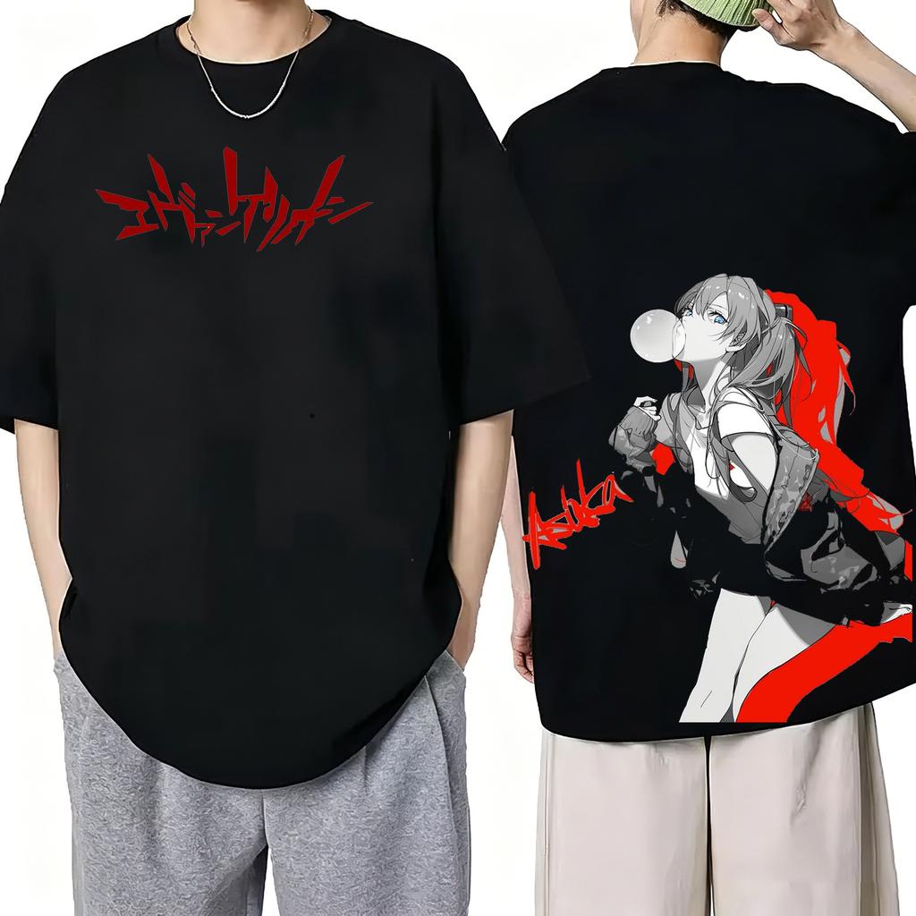 2026 Summer New Arrival Evangelion Pattern Street Style Print ShortSleeve TShirt Y2K Style Suitable for Both Unisex and Unisex