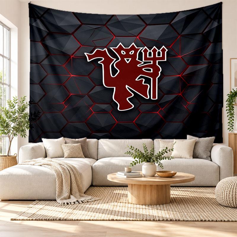 Manchester United FC Wall Tapestry, Soft Fabric Wall Hanging, Decorative Backdrop For Bedroom Home Wall Art