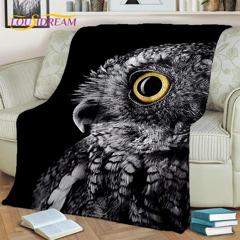 3D Cartoon Cute Owl Series HD Blanket,Soft Throw Blanket for Home Bedroom Bed Sofa Picnic Travel Office Rest Cover Blanket Kids