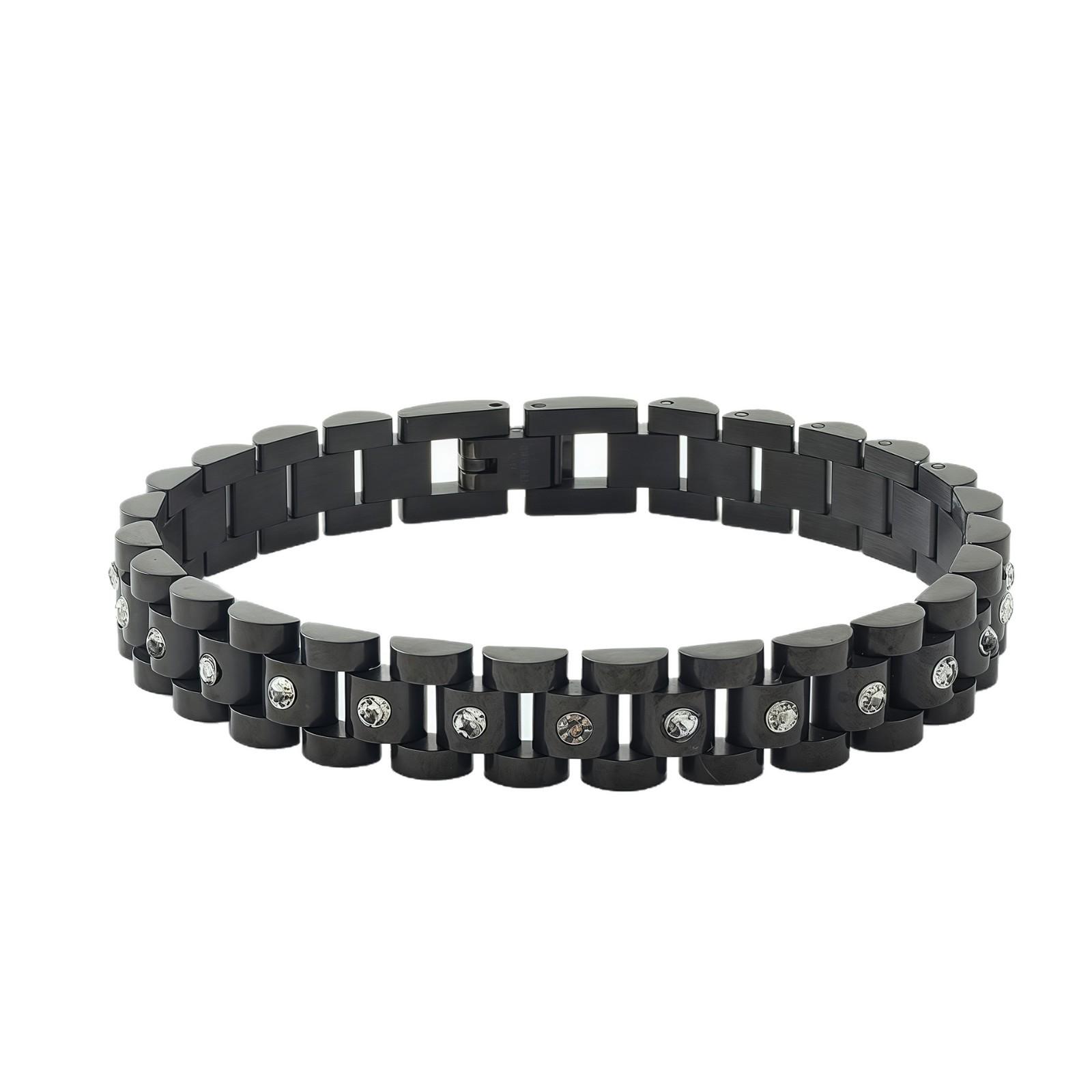 

Stainless Steel Adjustable Diamond-set Fashion 10mm Watch Chain for Men and Women Steel