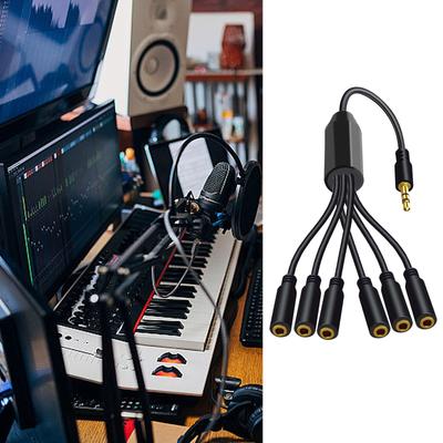 3,5 mm ausinių skirstytuvas 1 į 6/5/4/3 prievadus Aux kabelis Ausinės AUX adapteriai Laidas telefonams Ausinėms Garsiakalbiui