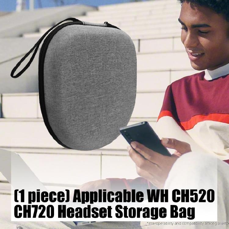 Shock Resistant EVA Protective Case Interior Meshes Pocket For WHCH520 WHCH720 Earphones Sweatproof Bag Easy Access