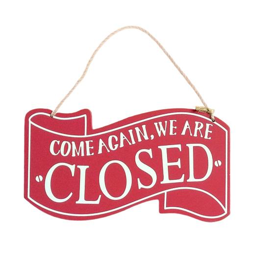 Yousheng Open Closed Sign, with Lanyard, Retro Decorative Door Sign, Double-Sided Printed Sign, for Bars Cafes Wall