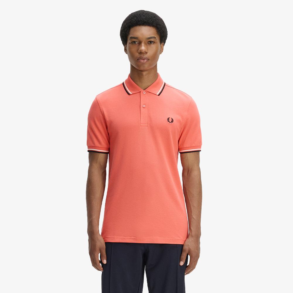 FRED PERRY [M3600] Twin Tip Fred Perry Shirt - Strawberry Cream/Ecru/Black Afpm2613600-04C