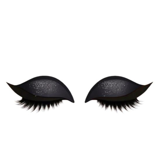 2 Pairs Lazy Eye Shadow Eyelash Patch 2-in-1 Eyeshadow Eyelashes Makeup Stickers Reusable Eye Makeup Stickers with False Lashes Shadow
