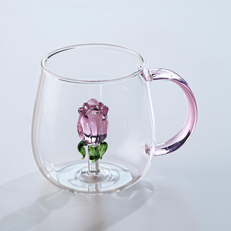 

Chic Rose Flower Wine Glass Set: Bordeaux & White, Tall Stem for a Whimsical Gift