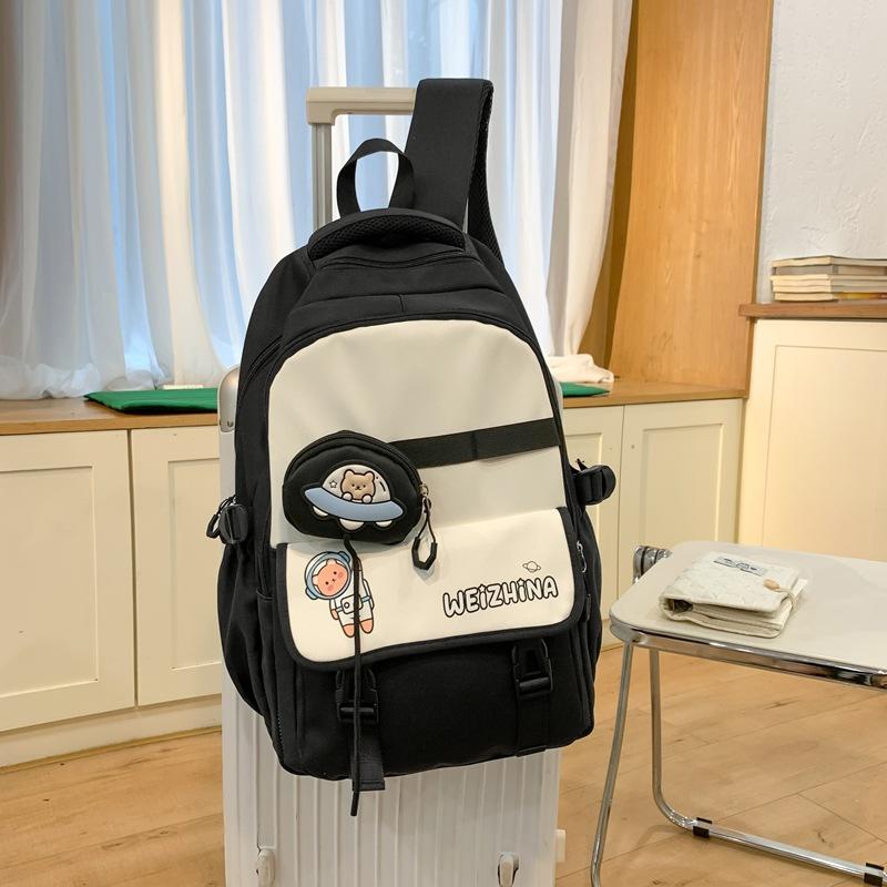 Schoolbag1011 New Schoolbag for Women Ins Niche Middle and High School Students for Women, Large Capacity, High Value, Burden Reduction Spine Backpack