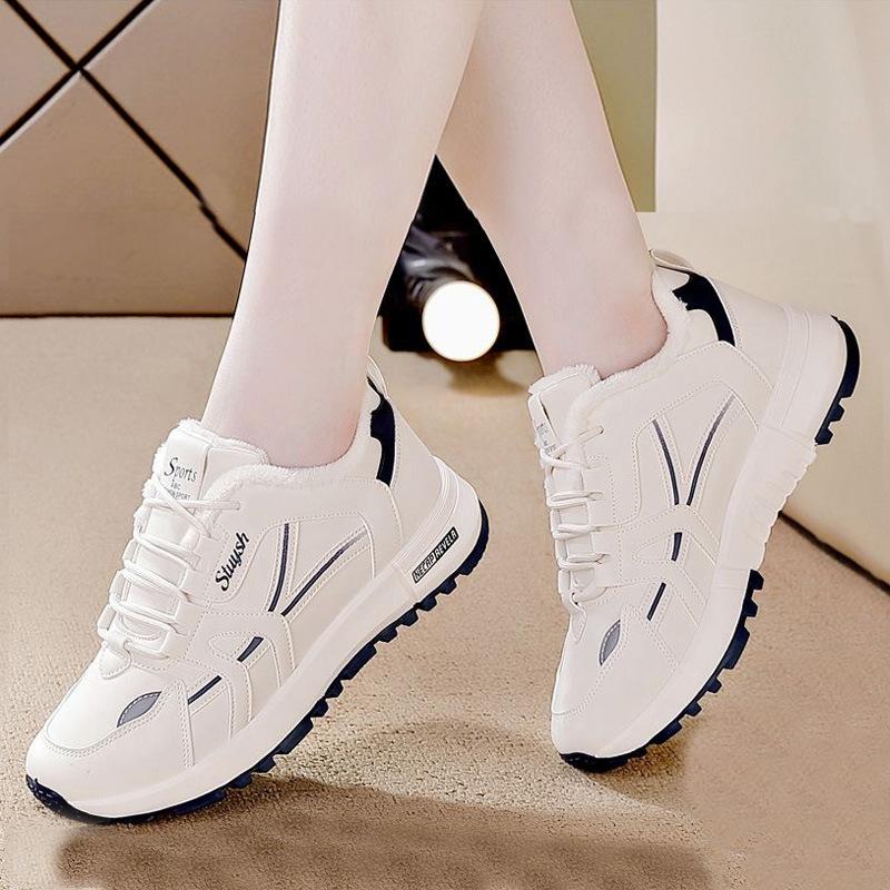 

Женские низкие туфли зима новые модные зимние туфли на толстой подошве, утепленные хлопком, холодостойкие и теплые, повседневные короткие ботинки 41