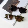 Korean Retro Sun Glasses for Women TR90 Frame Polygon Fashion Sunglasses UV400 Male Green Brown Summer Eyeglasses