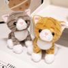 Cute Stuffed Kitty Plush Toy Soft Colorful Cat Animal Doll with Heart Pendant 1Pcs for Bedside Decor Kids Graduation Gift