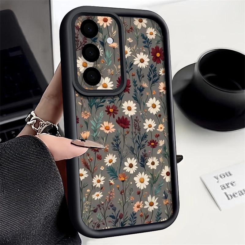 Daisies Flowers Print Case For Samsung A57 A37 A27 A17 S26 Ultra S25 FE A56 A36 A26 A16 A55 A35 A25 A15 A54 5G S21 S22 S23 S24 Plus Shockproof Cover