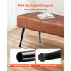 SucceBuy Leather Bedroom Bench PU Leather with Metal Legs Stitching Upholstered Modern End of the Bed Benches for Living Room