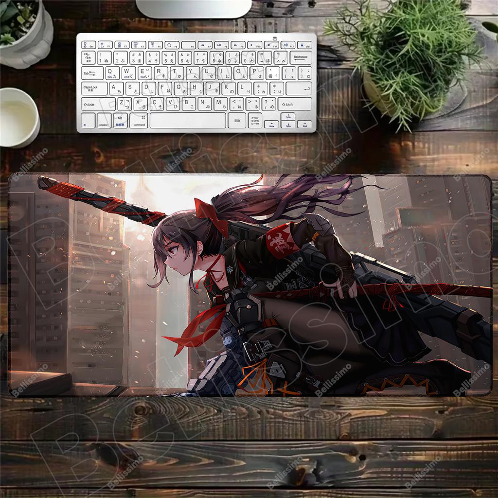40x90cm Gaming Mouse Pad Cartoon Samurai Girl Deskmat Large Gamer Professional Premium Mousepad Speed Control Accessories Rug