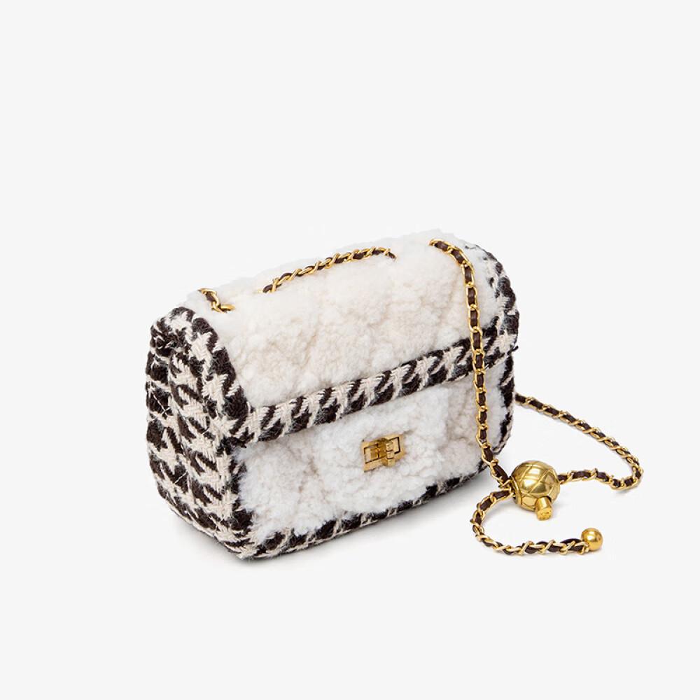 New small fragrance chain plush bag shoulder bag Crossbody bag women's birthday gift length 19cm high 12cm wide 7cm
