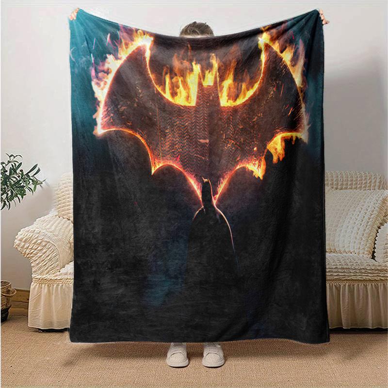 Flaming Batman Symbol Wall Art DecorPrint Blanket, Soft Blanket For Sofa Office Bed And Travelling Daughter Birthday Gift esj287
