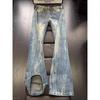 High Street Burst Lightning Jeans Men's Trendy Brand American Heavy Industry Washed Straight Pants Narrow Slim-fit Micro-pull Pants