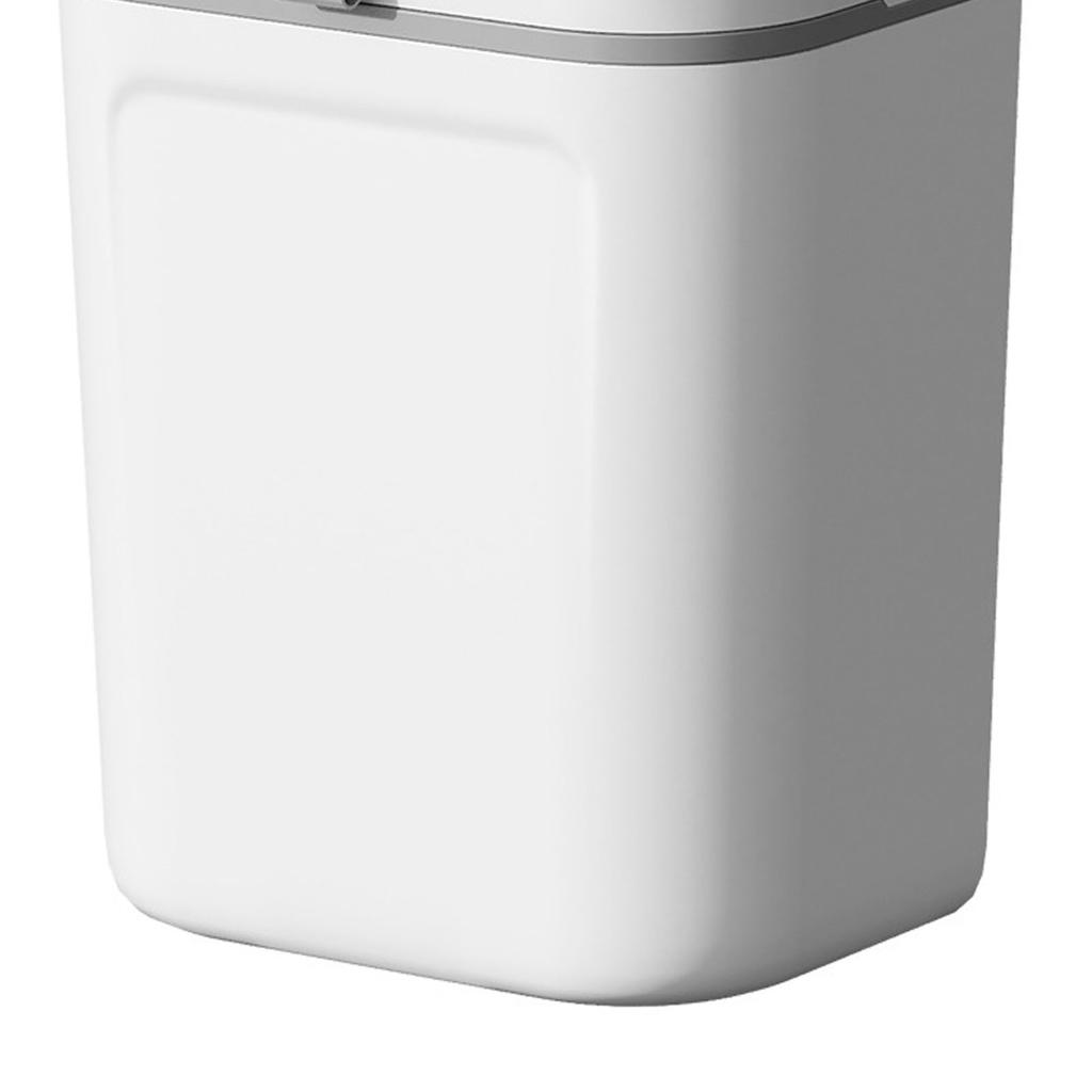9L Trash Can White Large Capacity Space Saving Sturdy Durable Stylish Design Wall Mounted Garbage