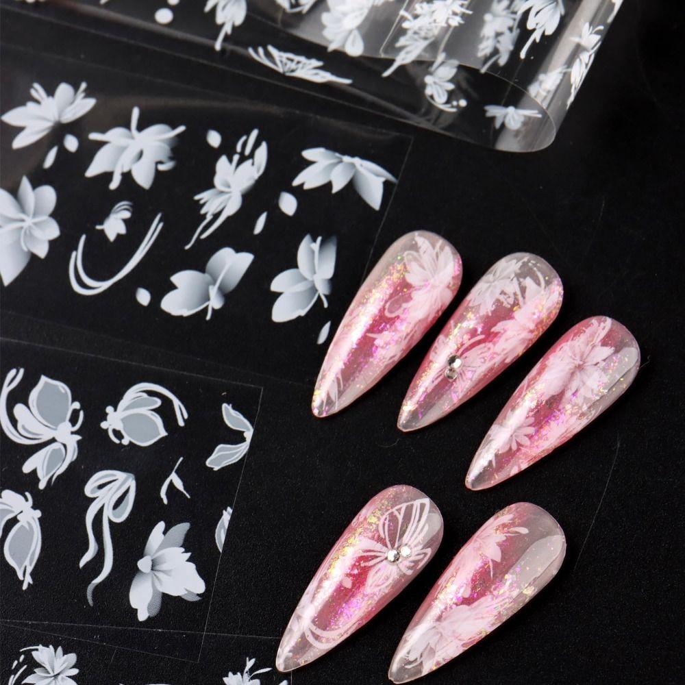 Cute Flower Nail Foils Floral Butterfly Nail Design Stickers New Transfer Stickers  Spring Summer