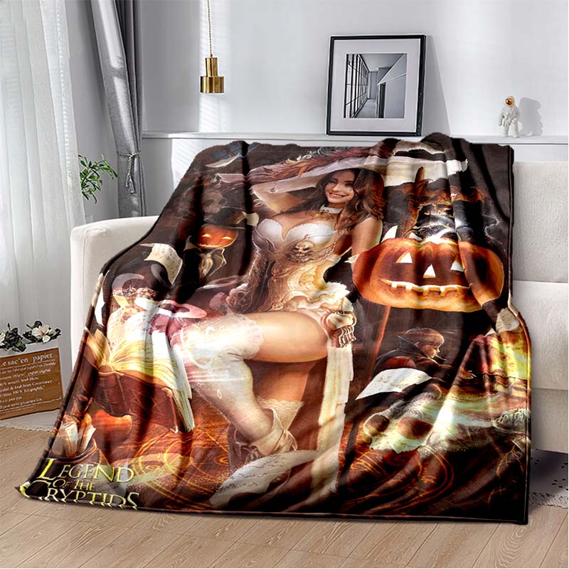 Legend of The Cryptids 3D Print Flannel Blanket Ultra Soft Warm Cozy Throw for Bedroom Sofa Camping Travel Home Decoration Daily