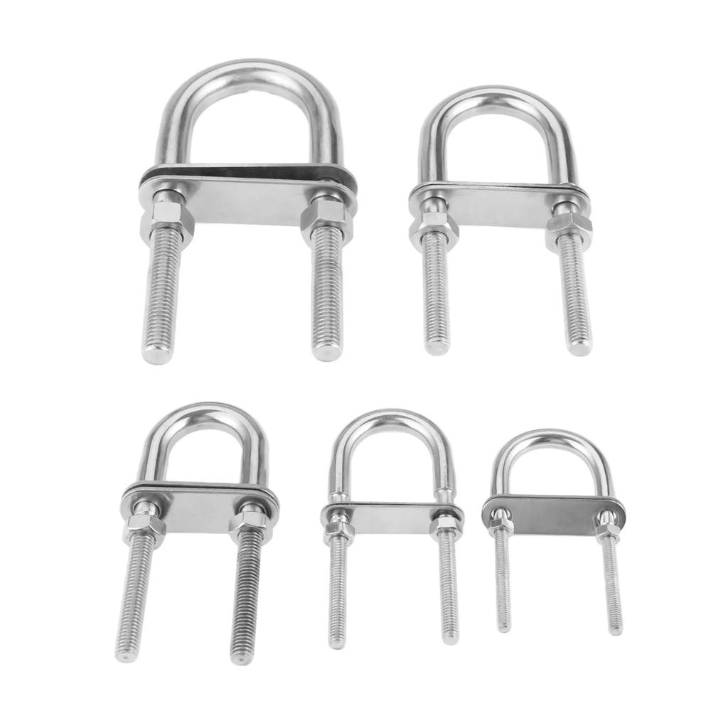 1Pc M5 M6 M8 M10 M12 Stainless Steel 304 Marine Rigging Bow/Stern Eye U-Bolt for Boat Hardware Boat Parts Silver