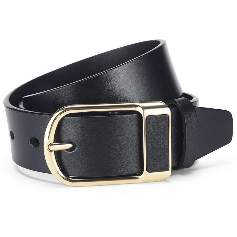 Retro Belt Men'S High-End Leather Casual Business Cowhide Belt Pin Buckle Belt