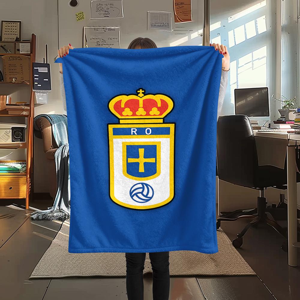 1PC Real Madrid CF Print Flannel Blanket, High Quality All Seasons, Home Decor, Warmth and Comfort, Perfect for Christmas Gifts