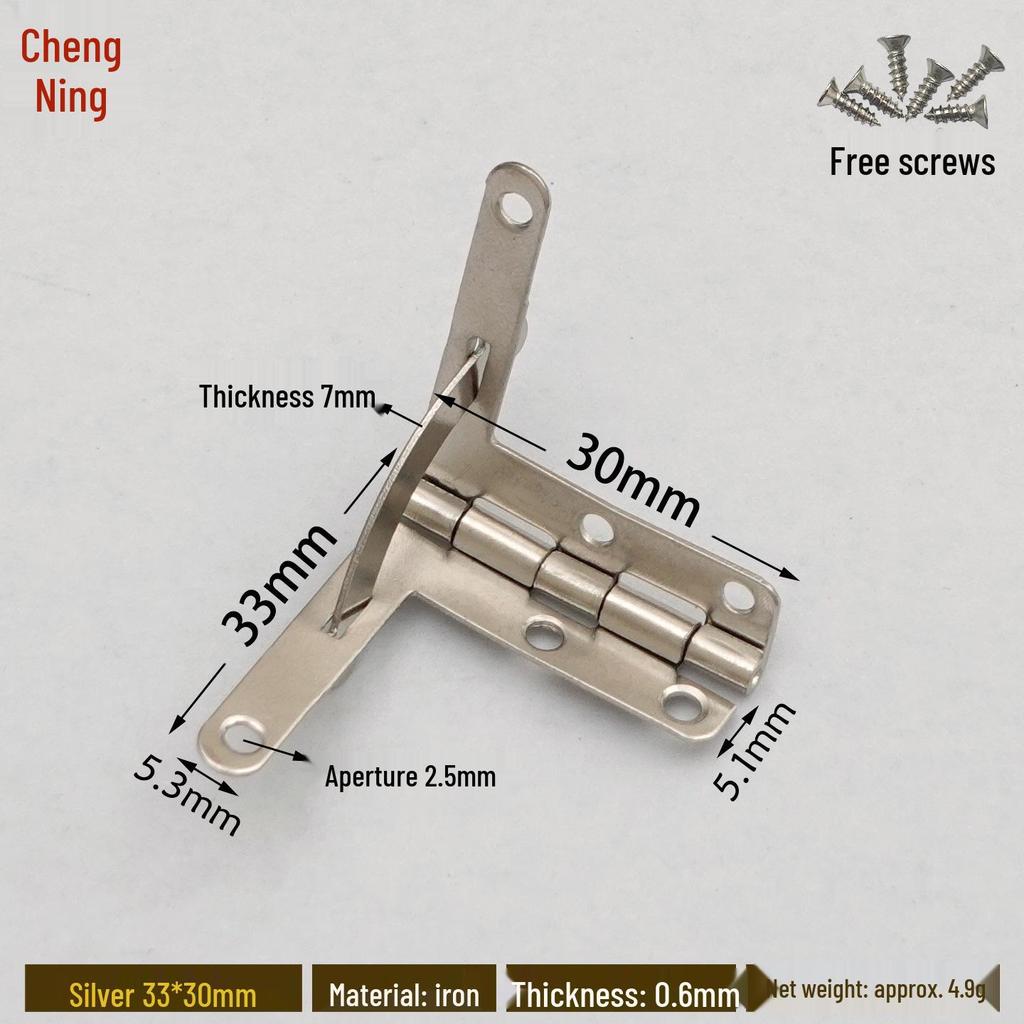 Retro Wooden Box Seven-Character 90° Iron Hinge - Small Leaf Hinge for Airplane-Style Hardware