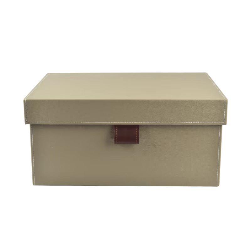 Modern Italian Minimalist Faux Leather Storage Box for Sample Rooms & Exhibitions