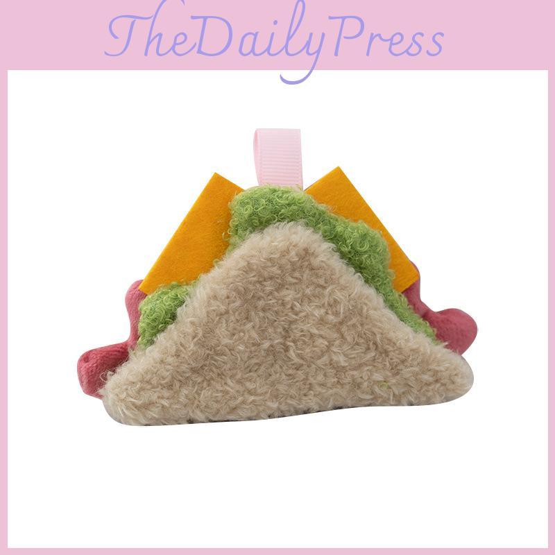 Fries Cute Hamburger Plush Toy Keychain With Pp Cotton Filling Teens For