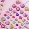 Colorful Glitter Heart Stars Crystal Drop 3D Stickers Scrapbooking DIY Journal Stationery Sticker Sheet Decor Gift