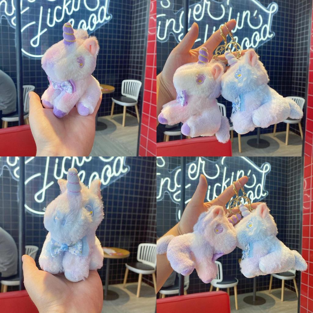 Unicorn Plush Keychain With Bow Decoration And Bright Colors For Kids And Collectors
