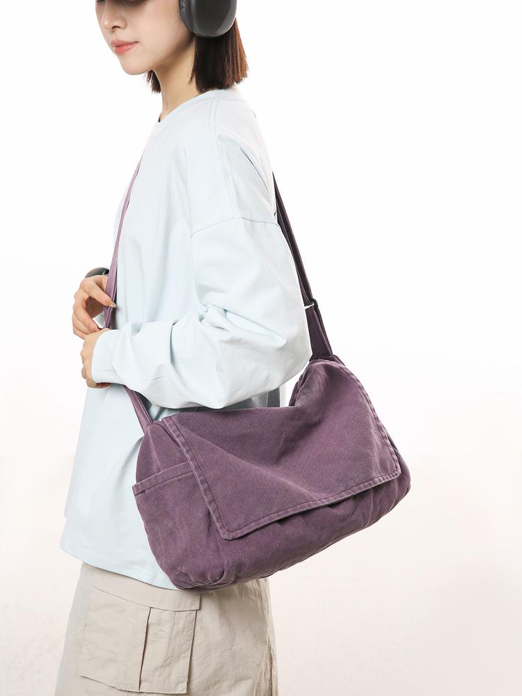 Grand sac bandoulière en toile pour femmes: Style Rétro Japonais, Sac à Dos Polyvalent pour Étudiants