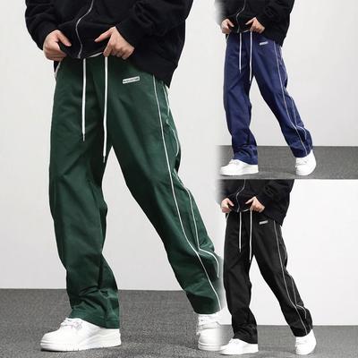 Autumn Men's Retro Casual Trousers Men's Woven Pants Urban Men's Style Men's Sport and Casual Pants (Suitable for Sports and Fitness)
